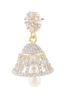 parijaat pack of cz jhumki earrings - 12797078 - Standard Image - 2