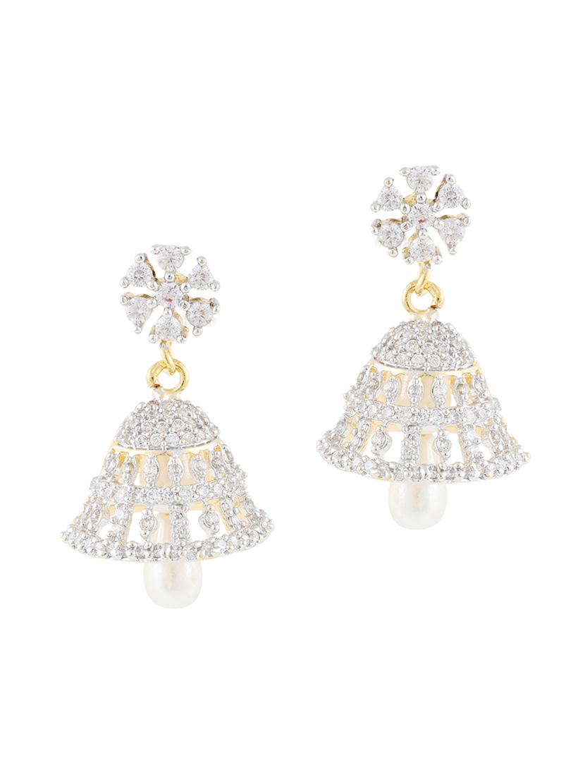 parijaat pack of cz jhumki earrings - 12797078 - Zoom Image - 1