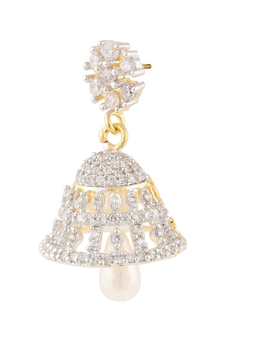 parijaat pack of cz jhumki earrings - 12797078 - Zoom Image - 2