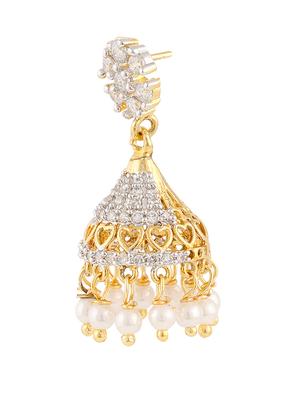 parijaat pack of cz jhumki earrings - 12797087 - Standard Image - 2