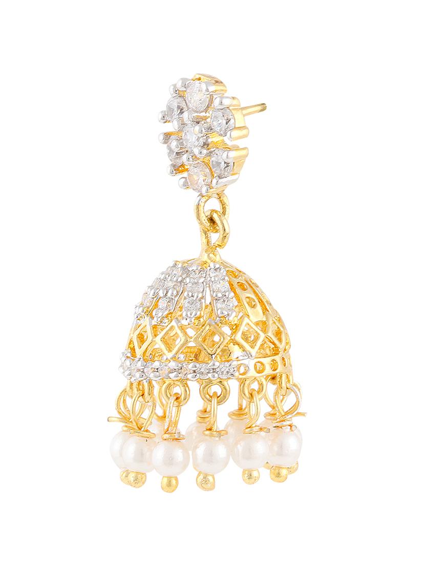 parijaat pack of cz jhumki earrings - 12797089 - Zoom Image - 2