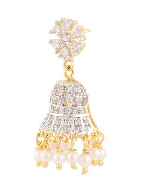 parijaat pack of cz jhumki earrings - 12797091 - Standard Image - 2