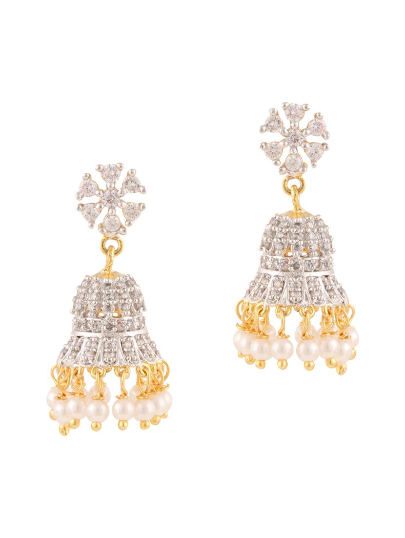 parijaat pack of cz jhumki earrings - 12797091 - Zoom Image - 1