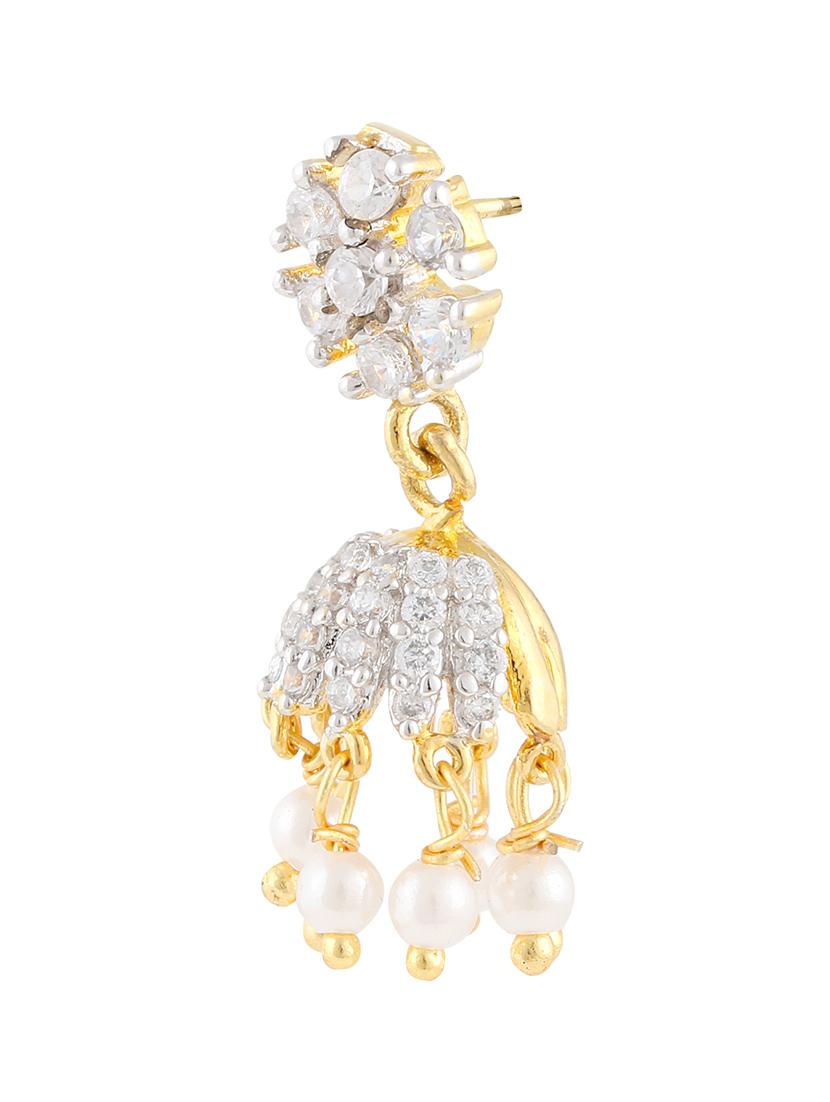parijaat pack of cz jhumki earrings - 12797093 - Zoom Image - 2