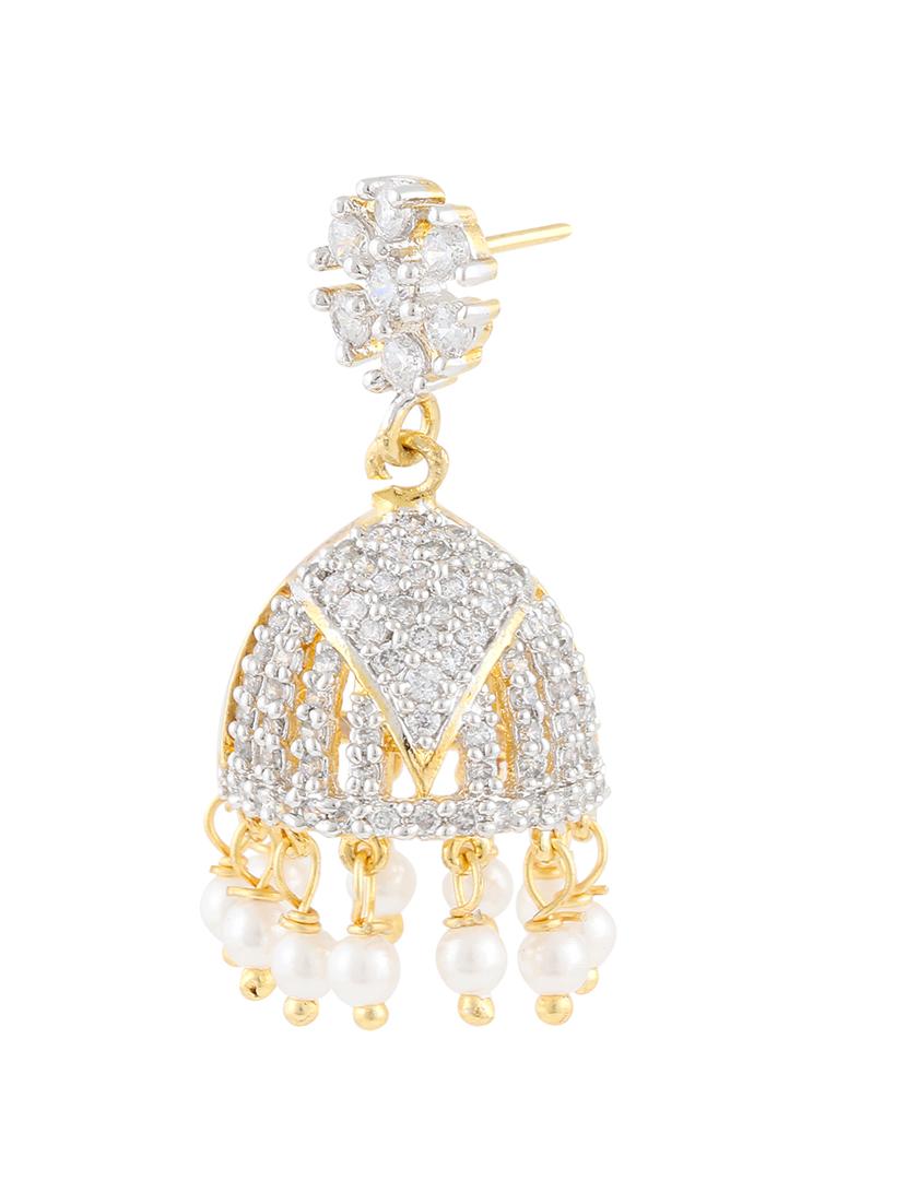 parijaat pack of cz jhumki earrings - 12797095 - Zoom Image - 2
