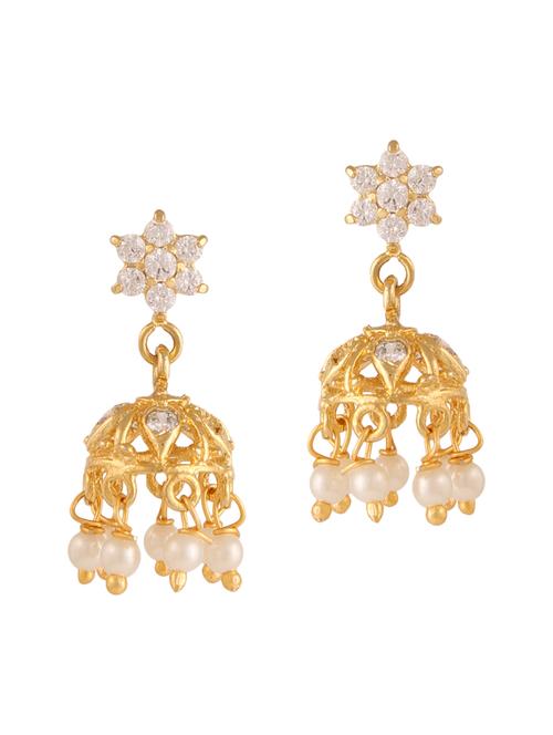 parijaat pack of cz jhumki earrings - 12797123 - Standard Image - 1