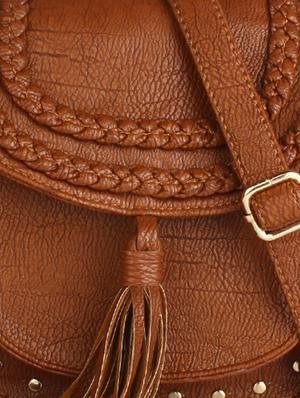 brown leatherette sling bag - 12798317 - Standard Image - 4