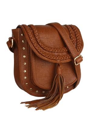 brown leatherette sling bag - 12798317 - Standard Image - 5