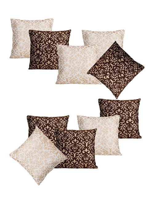 Dekor World Golden Printed Combo. Cushion Cover (Pack of 10) - 12798921 - Standard Image - 1