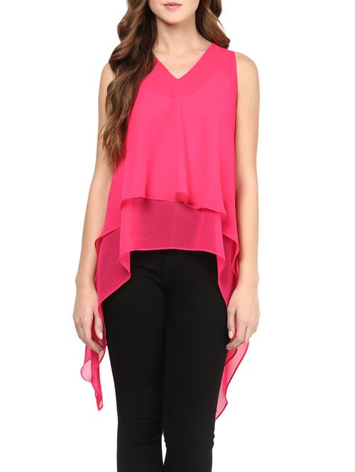 pink georgette tunic - 12799037 - Standard Image - 1