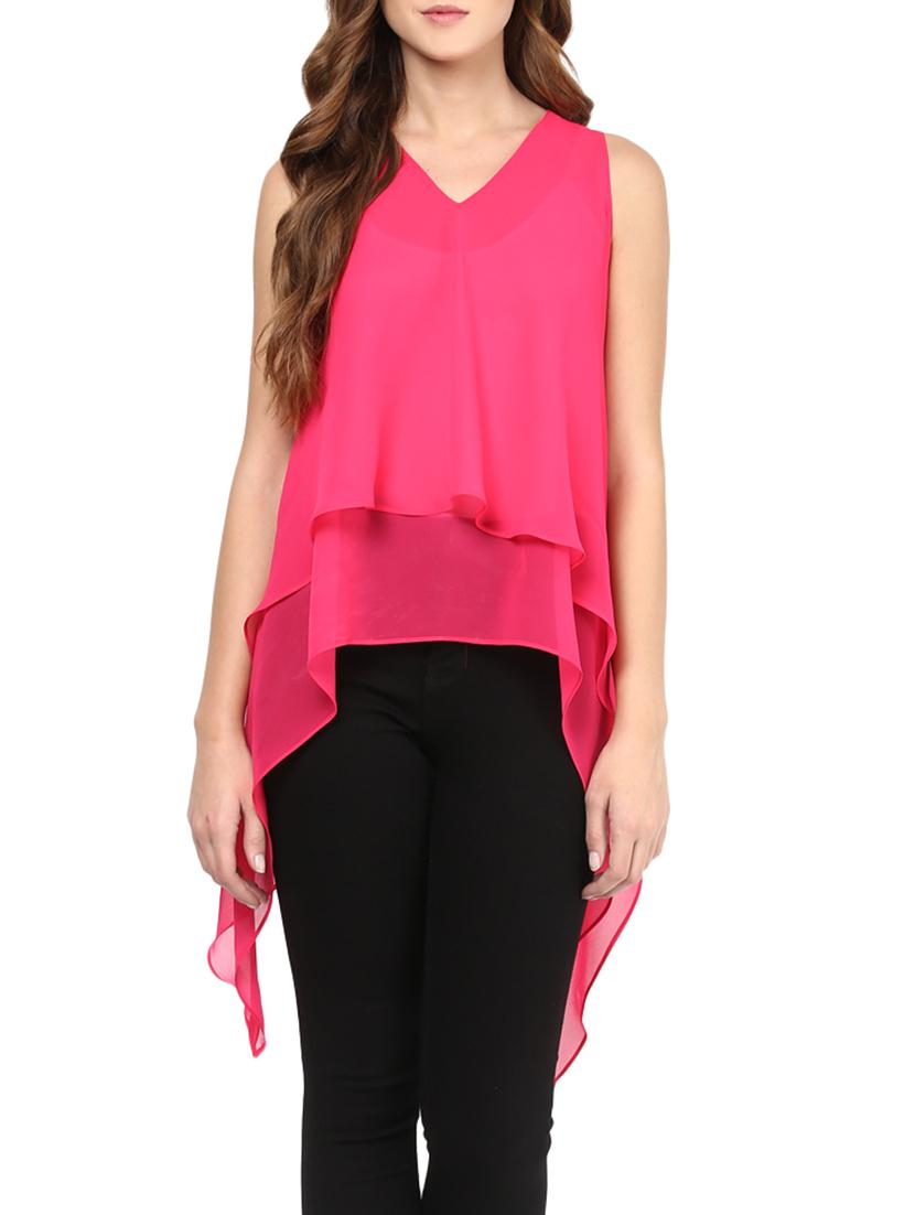 pink georgette tunic - 12799037 - Zoom Image - 1