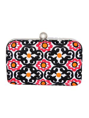 multicoloured embroidered box clutch - 12800984 - Standard Image - 2