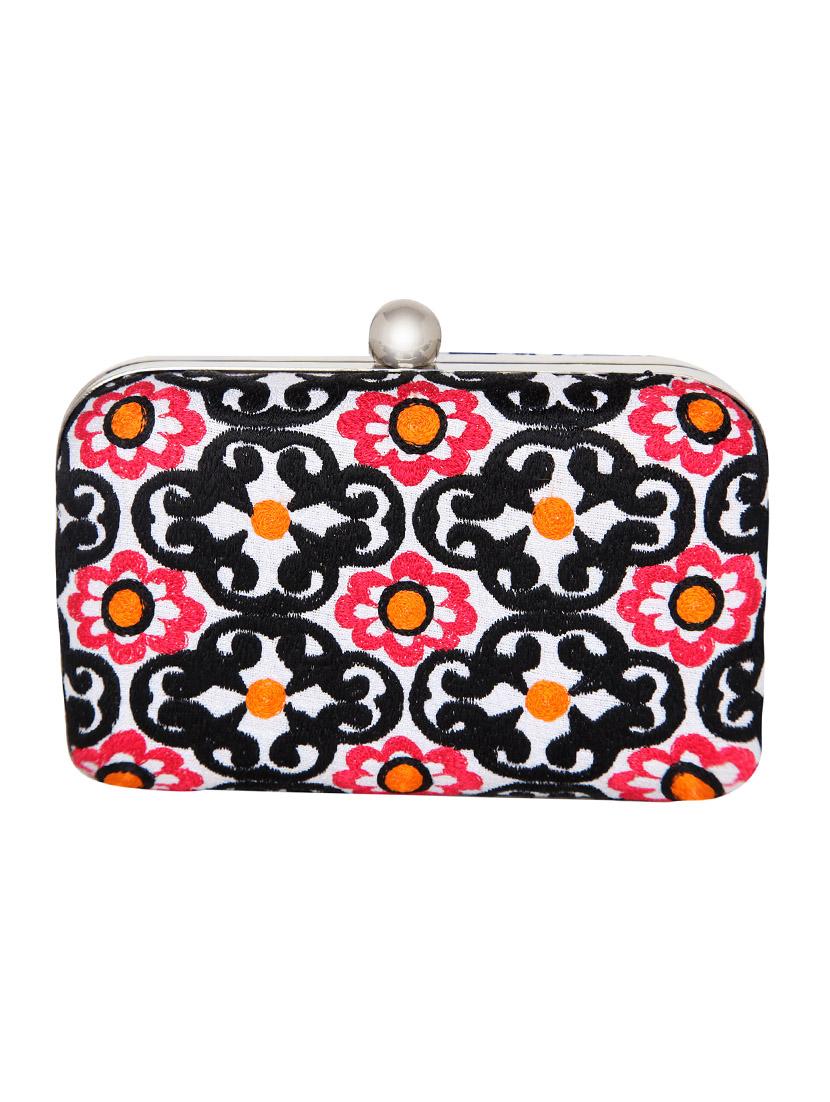 multicoloured embroidered box clutch - 12800984 - Zoom Image - 2
