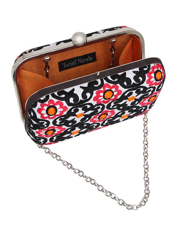 multicoloured embroidered box clutch - 12800984 - Zoom Image - 3
