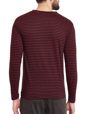 red cotton blend striped t-shirt - 12801058 - Standard Image - 3