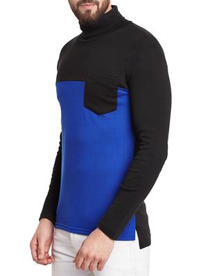 blue color block pocket t-shirt - 12801100 - Standard Image - 2