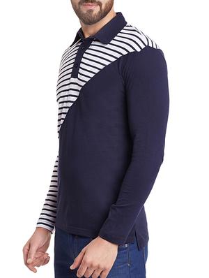 blue cotton stripedt-shirt - 12801103 - Standard Image - 2