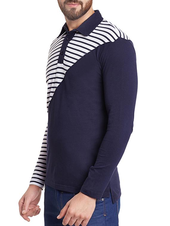 blue cotton stripedt-shirt - 12801103 - Zoom Image - 2