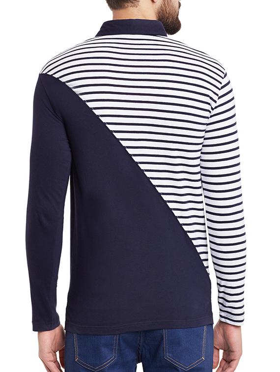 blue cotton stripedt-shirt - 12801103 - Zoom Image - 3
