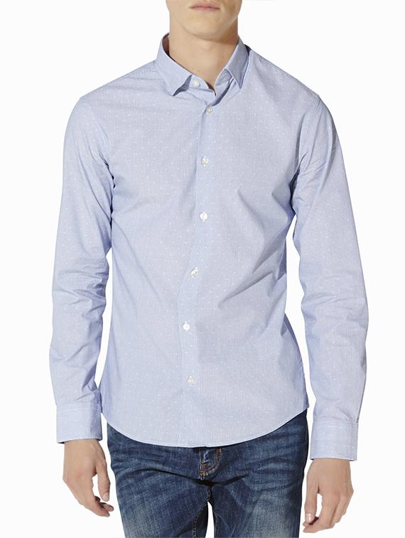 blue cotton casual shirt - 12802002 - Zoom Image - 1