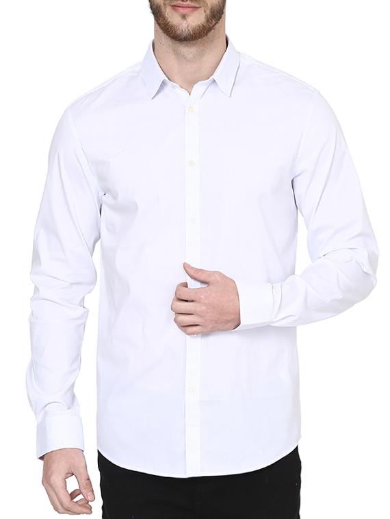 white cotton casual shirt - 12802016 - Zoom Image - 1