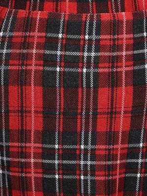 red checkered cotton flared skirt - 12802496 - Standard Image - 4