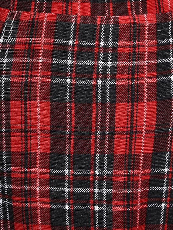 red checkered cotton flared skirt - 12802496 - Zoom Image - 4