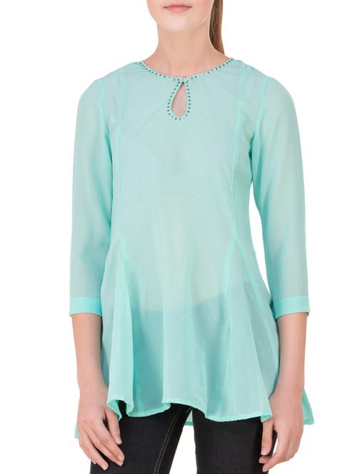 embellished solid tunic - 12806599 - Standard Image - 1