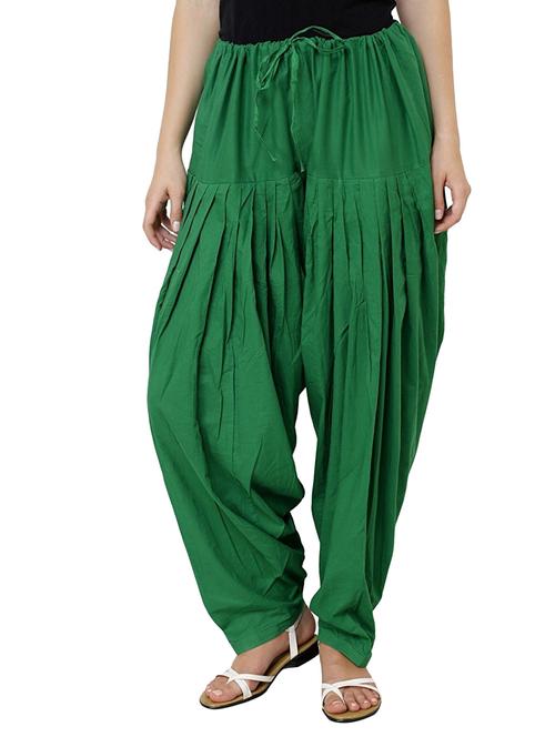 green cotton salwars - 12808791 - Very Small Image - 1