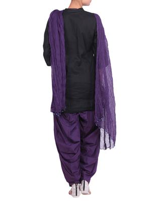 purple cotton salwar with dupatta - 12808797 - Standard Image - 3