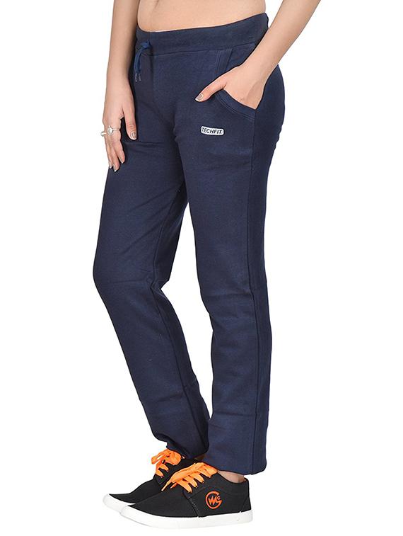 navy blue cotton track pants - 12813993 - Zoom Image - 2