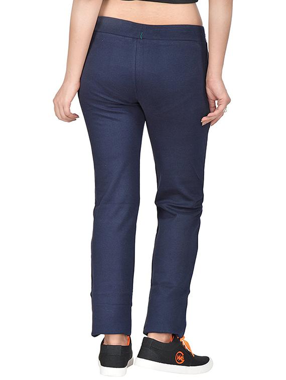 navy blue cotton track pants - 12813993 - Zoom Image - 3