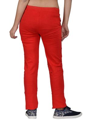 red cotton track pants - 12813996 - Standard Image - 3
