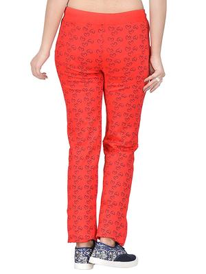 red printed cotton track pant - 12813999 - Standard Image - 3