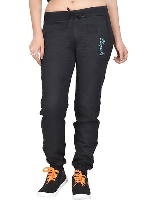 black cotton track pants - 12814007 -  Standard Image - 0