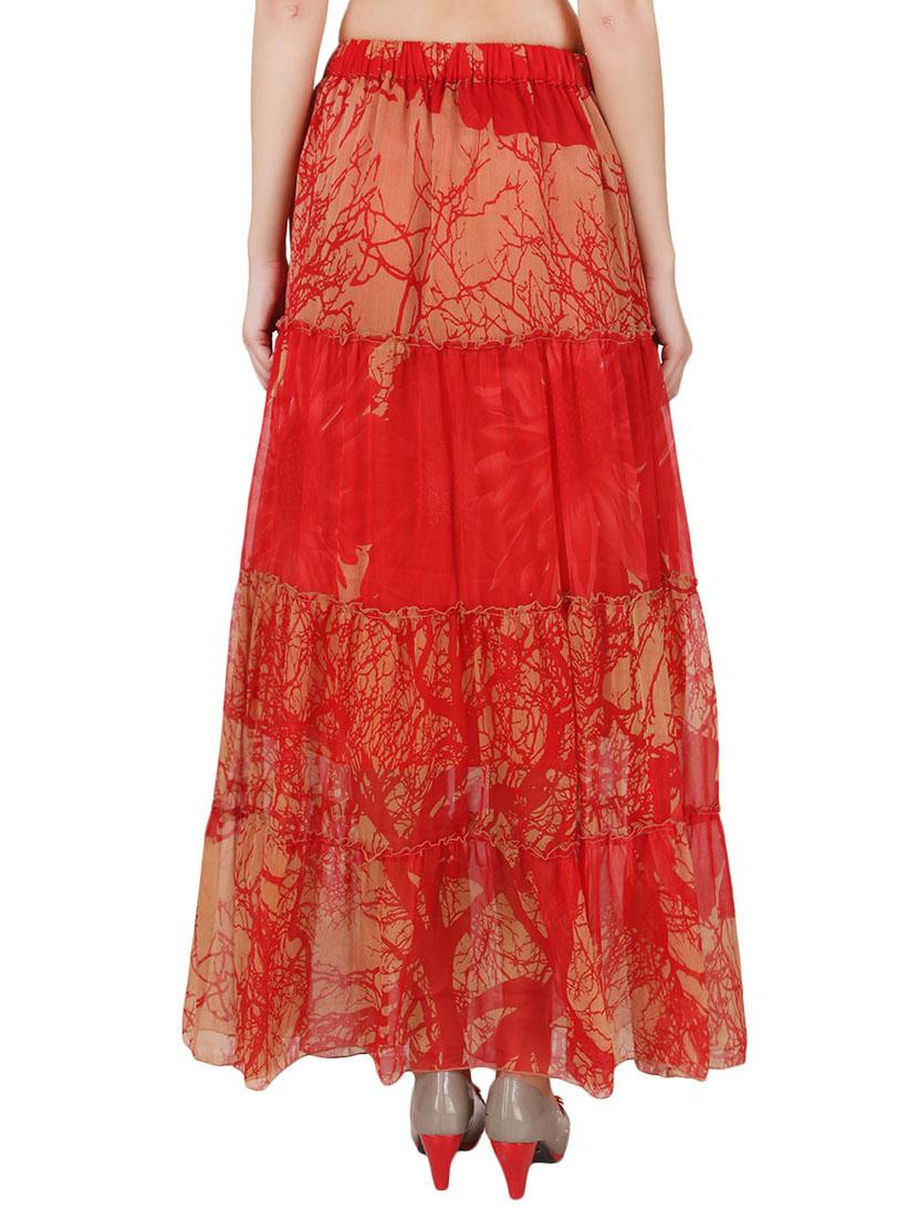 orange chiffon maxi skirt - 12815689 - Zoom Image - 2