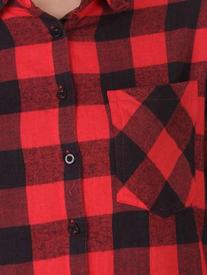 curved hem checkered shirt - 12817371 - Standard Image - 4