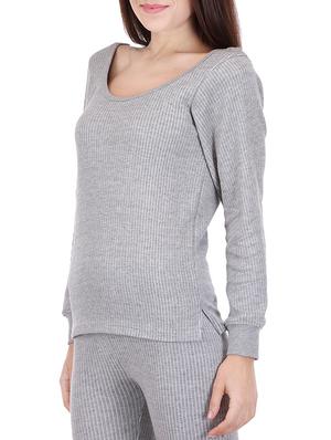 grey cotton thermal wear top - 12817504 - Standard Image - 2