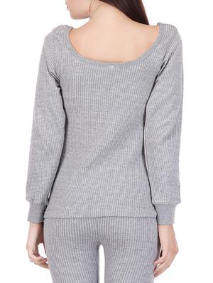 grey cotton thermal wear top - 12817504 - Standard Image - 3