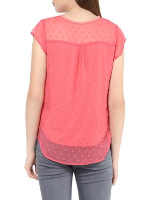 solid pink georgette top - 12818110 - Standard Image - 3