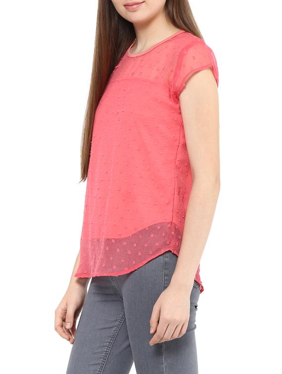solid pink georgette top - 12818110 - Zoom Image - 2