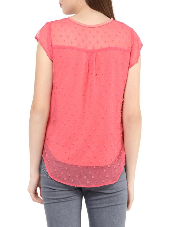 solid pink georgette top - 12818110 - Zoom Image - 3