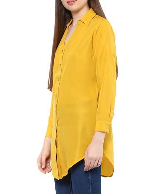 yellow crepe regular shirt - 12818156 - Standard Image - 2