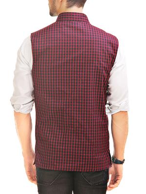multicoloured cotton reversible nehru jacket - 12819946 - Standard Image - 3