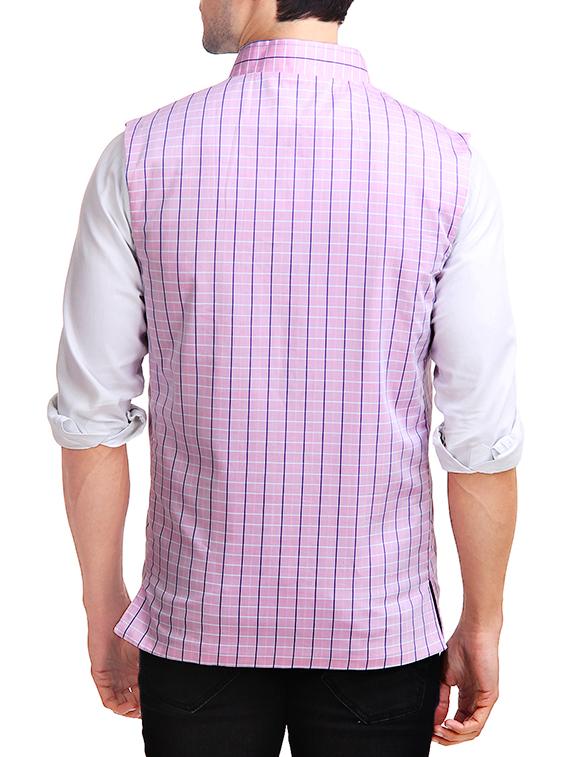 multicoloured cotton reversible nehru jacket - 12819948 - Zoom Image - 3