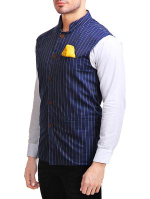 multicoloured cotton reversible nehru jacket - 12819952 - Standard Image - 2