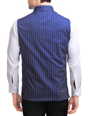 multicoloured cotton reversible nehru jacket - 12819952 - Standard Image - 3