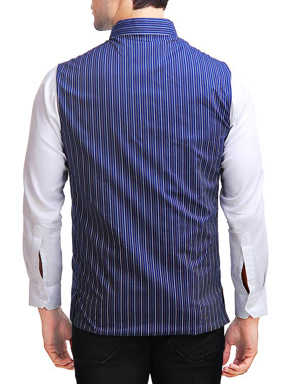 multicoloured cotton reversible nehru jacket - 12819952 - Zoom Image - 3
