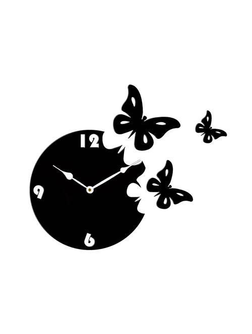 sehaz artworks moonbutterfly black_white wall clocks - 12820797 - Standard Image - 1