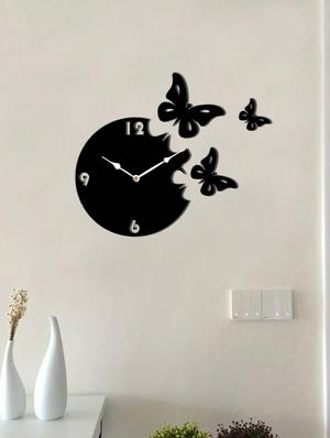 sehaz artworks moonbutterfly black_white wall clocks - 12820797 - Standard Image - 2